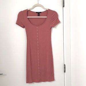 Forever 21 dusty pink ribbed dress